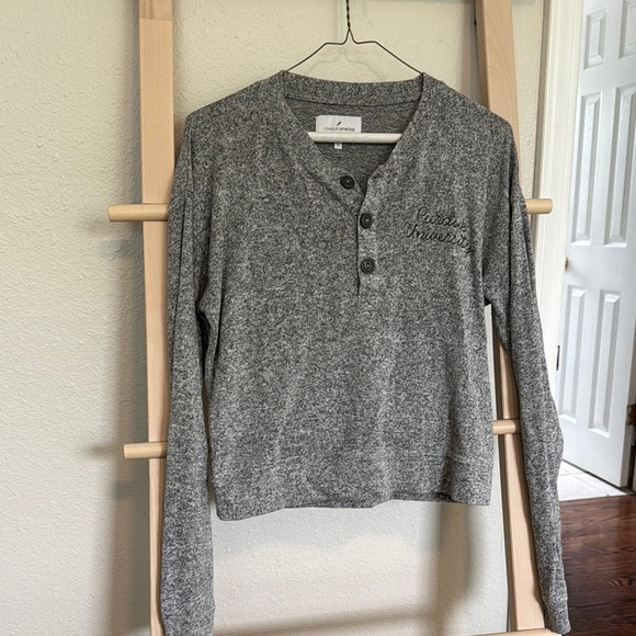 League Tops - Purdue Heather Gray Knit Top